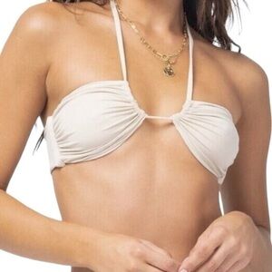 L*Space Dawn Convertible Bikini Swim Top in Shimmer Bone XL NWT Style SHDWT22